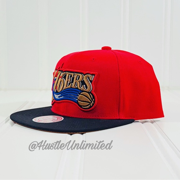 Philadelphia 76ers Mitchell Ness Core NBA Hardwood Classics SnapBack Cap Hat - Picture 2 of 9